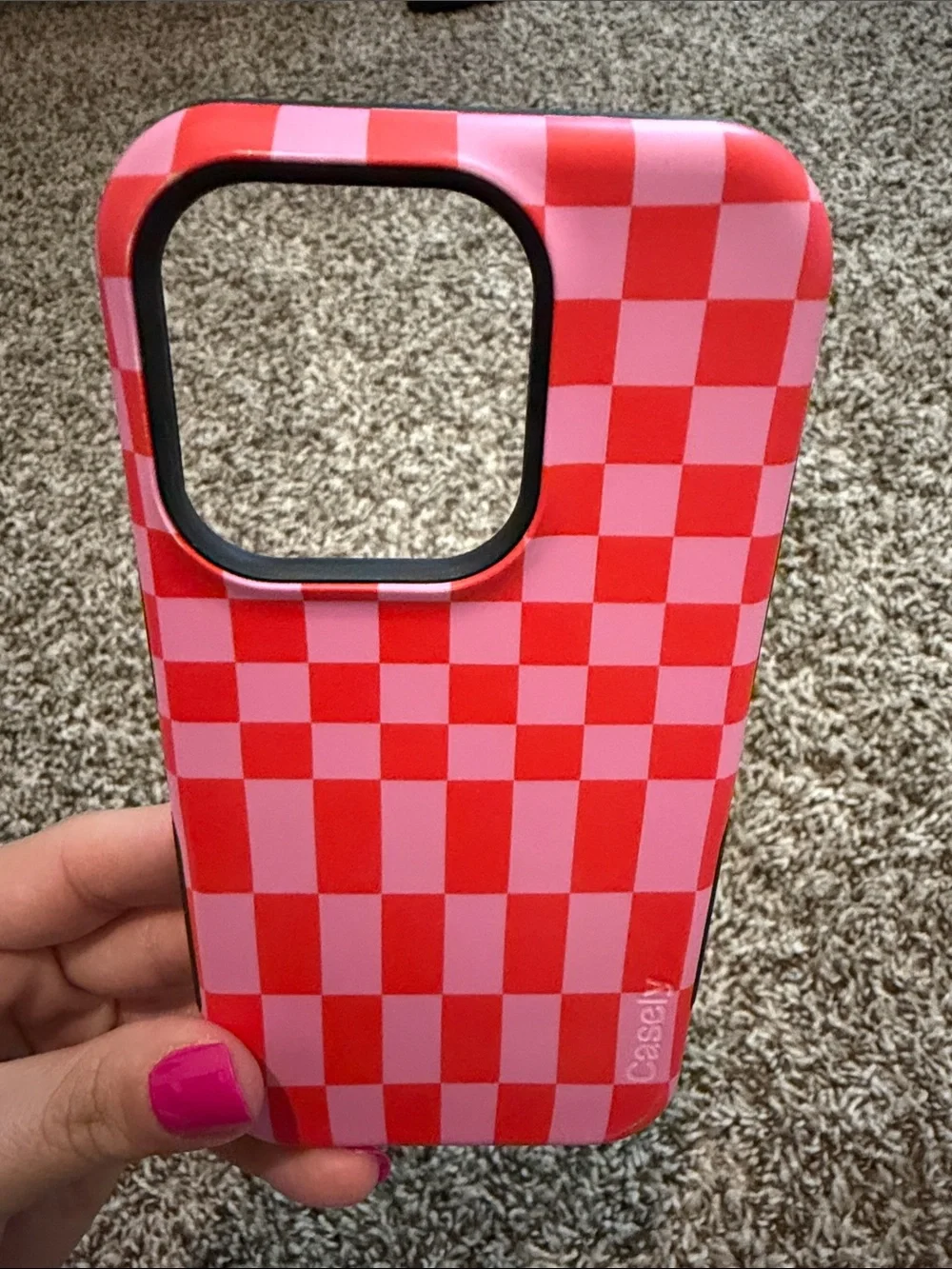 Casely Red & Pink Checkerboard Protective Phone Case